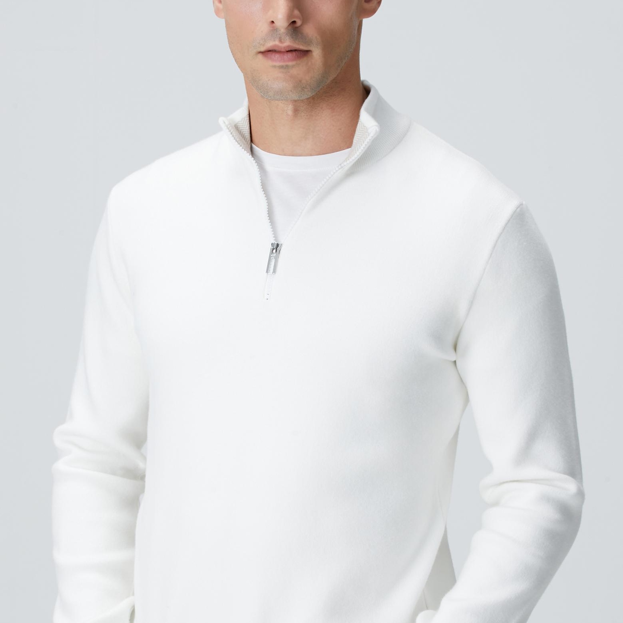 Network Erkek Kırık Beyaz Kazak