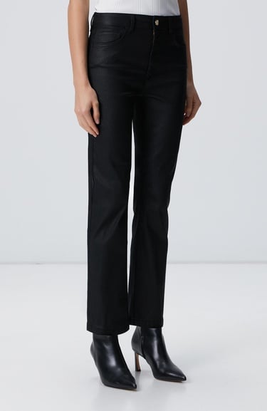  Network Kadın Siyah Kaplama Casual Pantolon