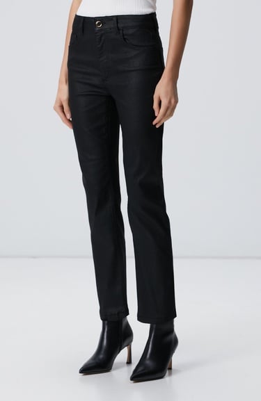  Network Kadın Siyah Kaplama Casual Pantolon
