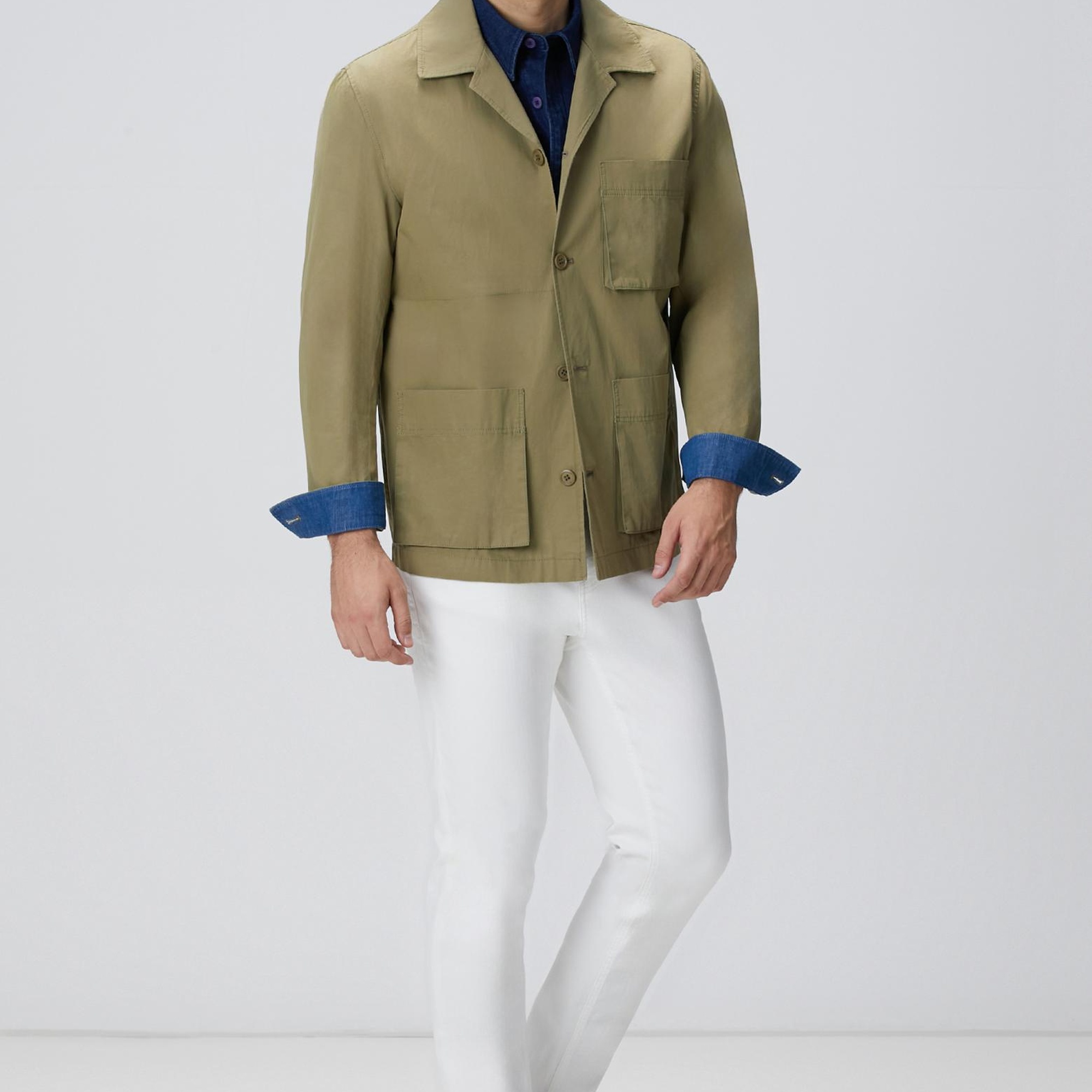 Network Erkek İndigo Denim Gömlek