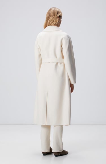  Network Kadın Limited Kırık Beyaz Yün Karışımlı Manto