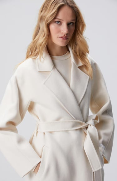  Network Kadın Limited Kırık Beyaz Yün Karışımlı Manto