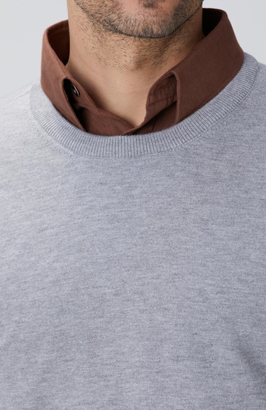  Network Erkek Gri Melanj Triko Kazak