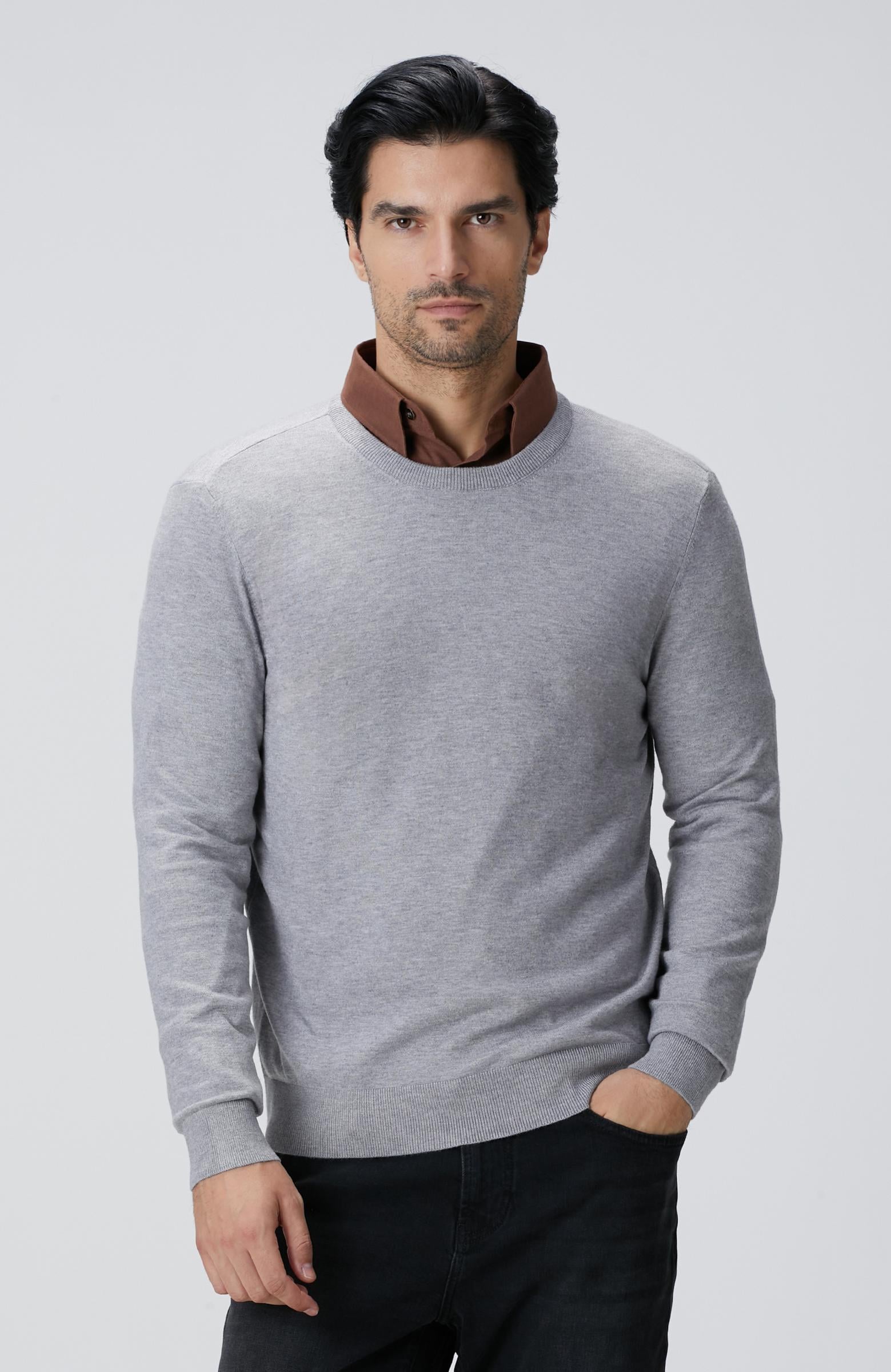  Network Erkek Gri Melanj Triko Kazak