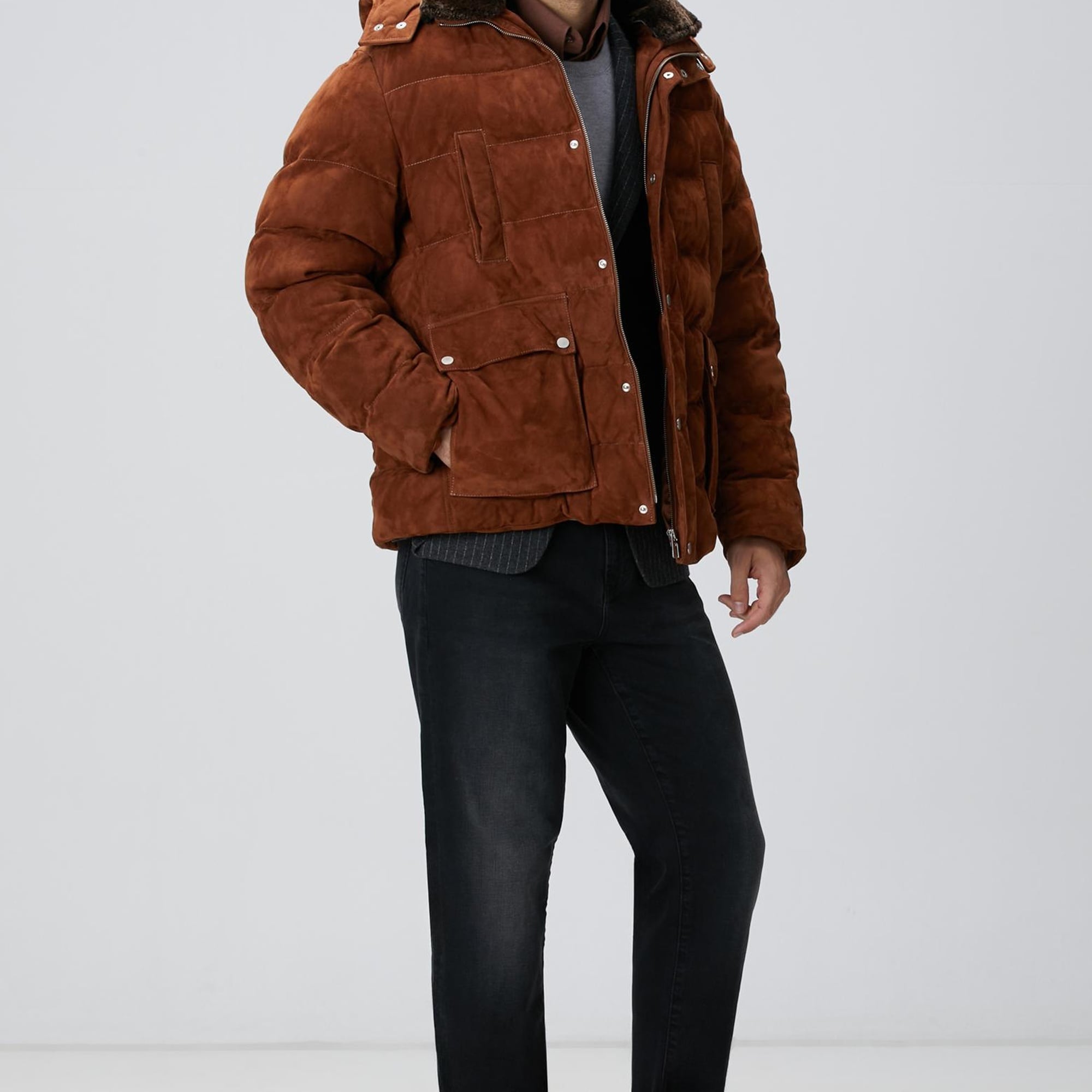 Network Erkek Gri Melanj Triko Kazak