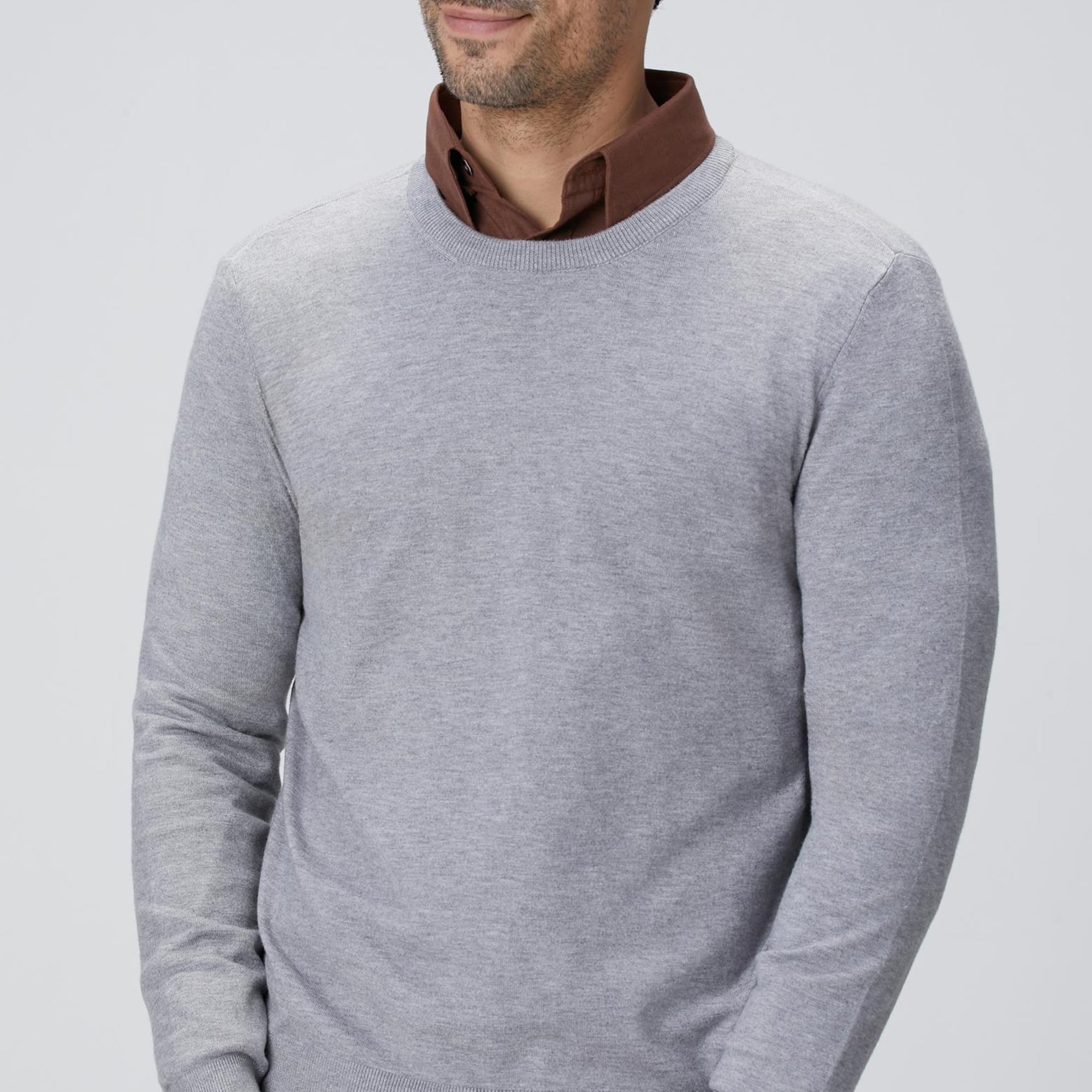 Network Erkek Gri Melanj Triko Kazak