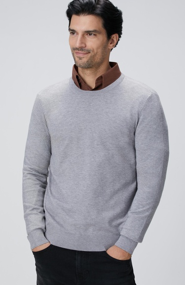  Network Erkek Gri Melanj Triko Kazak