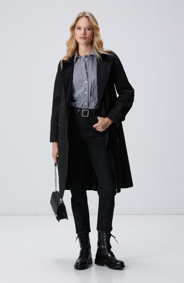  Network Kadın Lacivert Mavi Oversize Gömlek