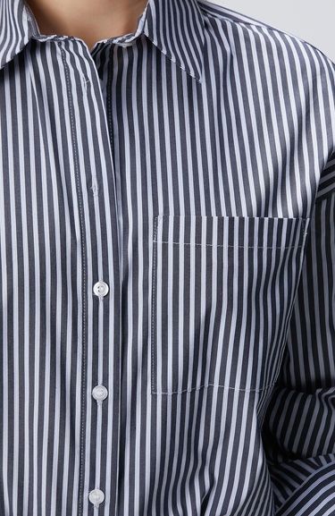  Network Kadın Lacivert Mavi Oversize Gömlek