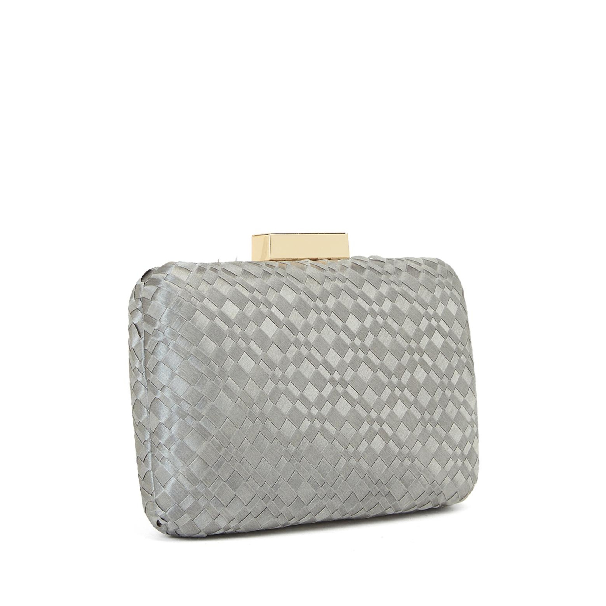 Network Kadın Gri Örgü Desenli Clutch