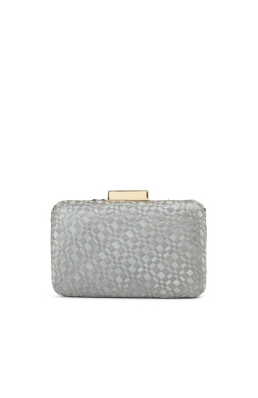  Network Kadın Gri Örgü Desenli Clutch