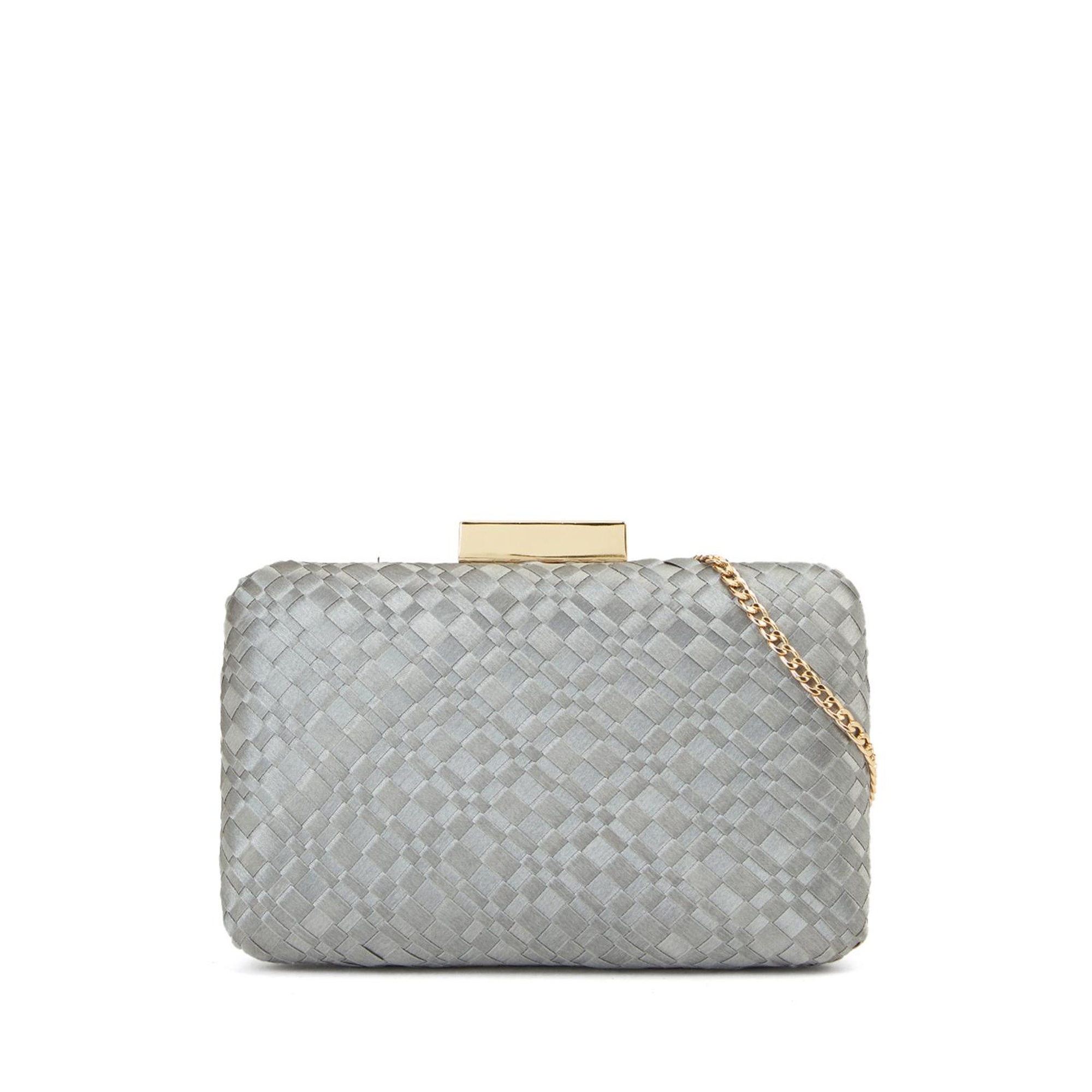Network Kadın Gri Örgü Desenli Clutch