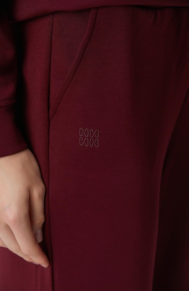  Network Kadın Bordo Paçası Pile Detaylı Eşofman