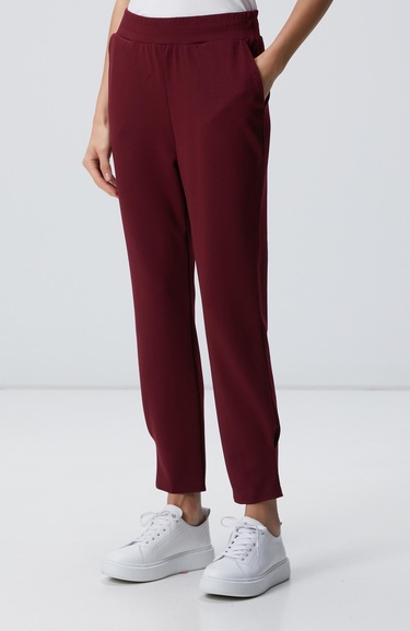  Network Kadın Bordo Paçası Pile Detaylı Eşofman