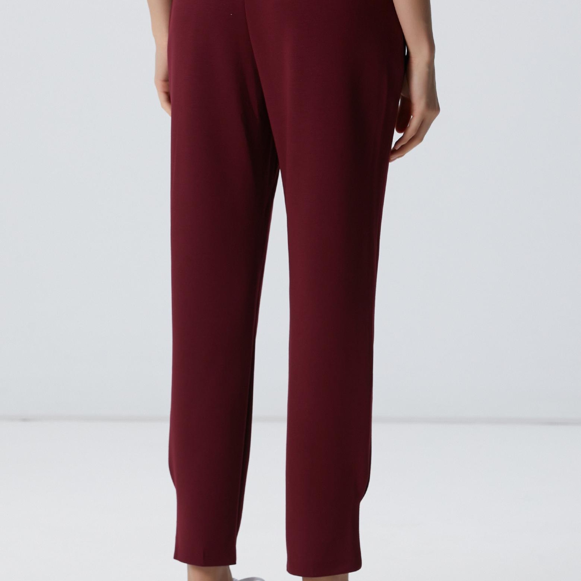 Network Kadın Bordo Paçası Pile Detaylı Eşofman