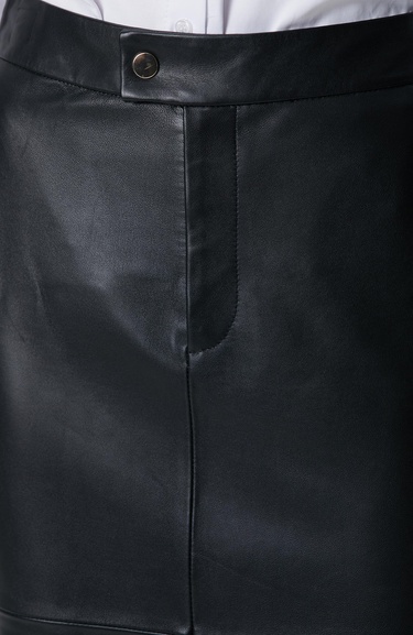  Network Kadın Siyah Midi Deri Etek