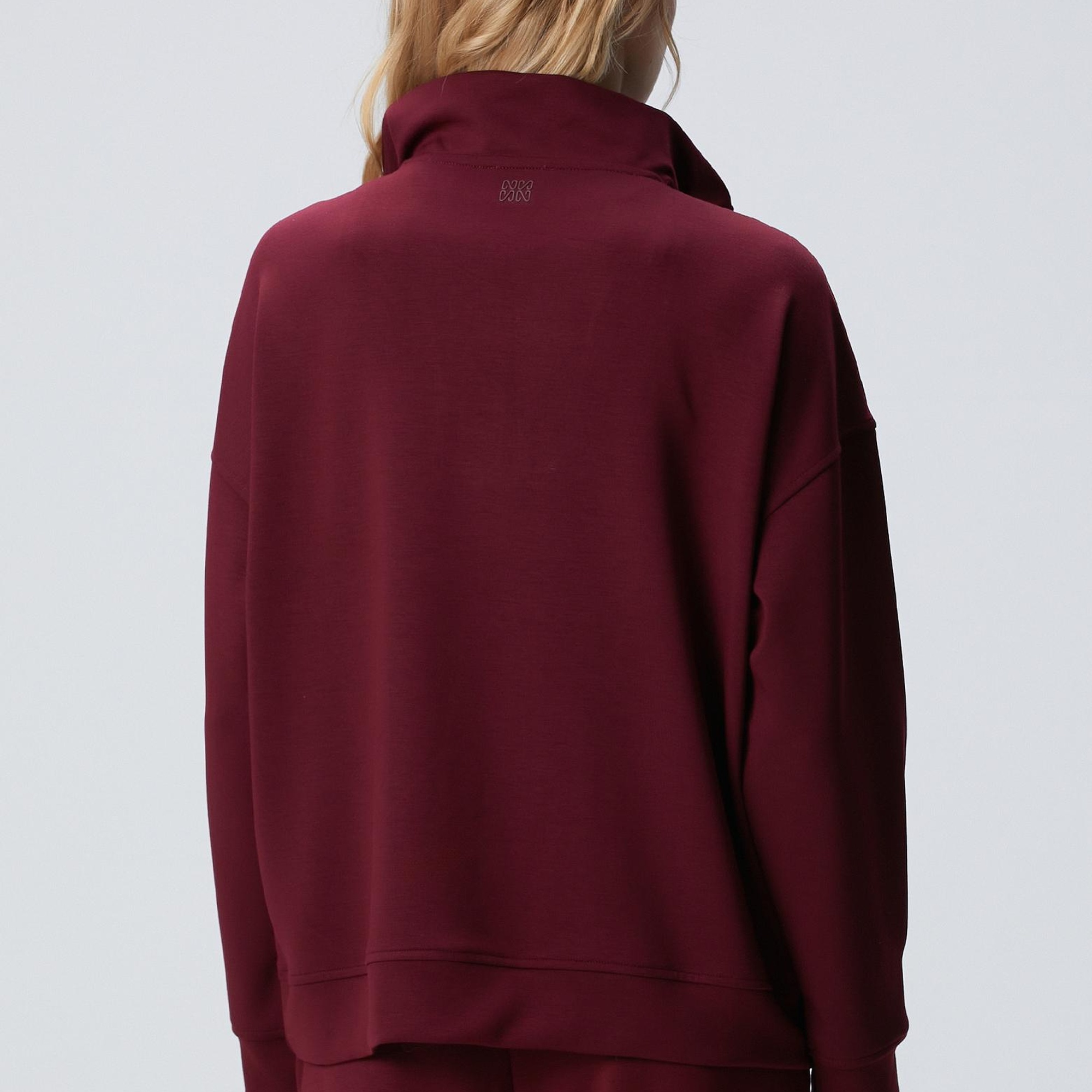 Network Kadın Bordo Dik Yaka Fermuarlı Sweatshirt