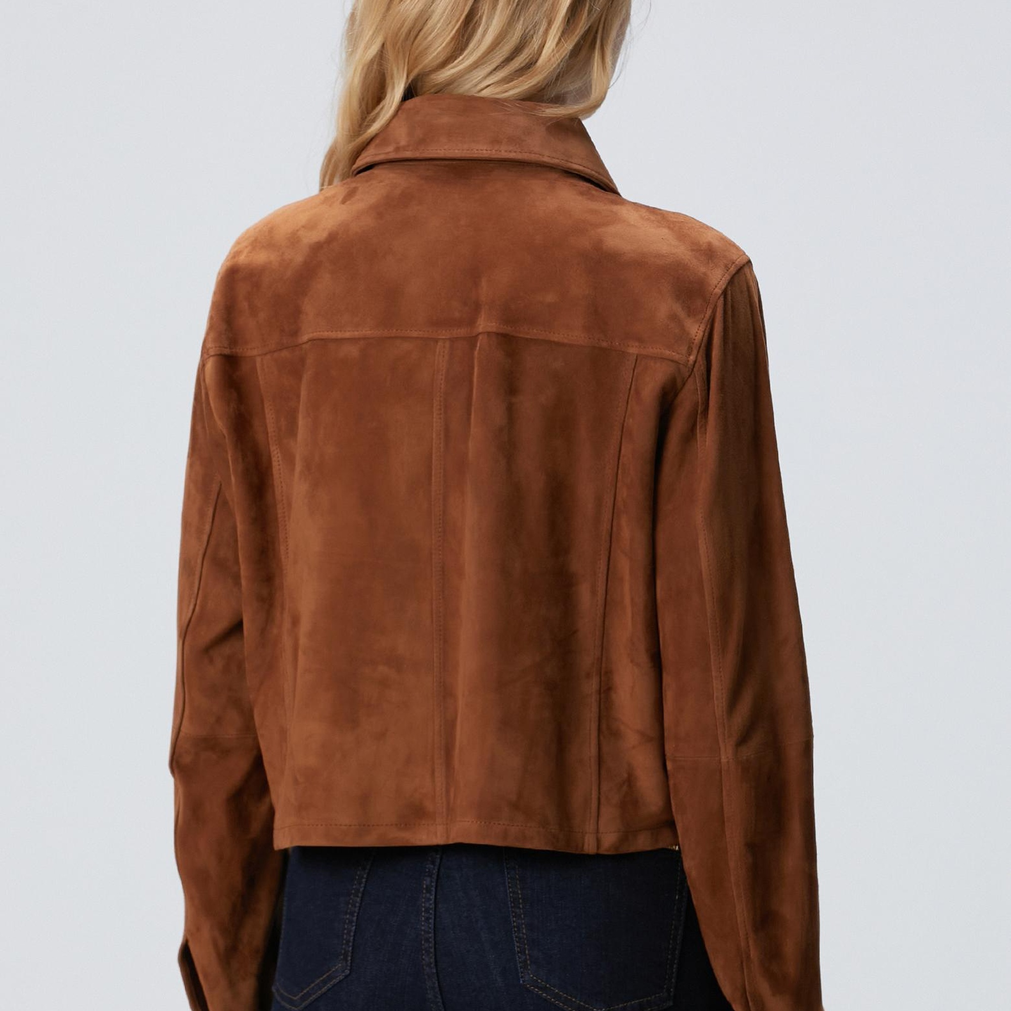 Network Kadın Tarçın Taş Detaylı Süet Deri Mont