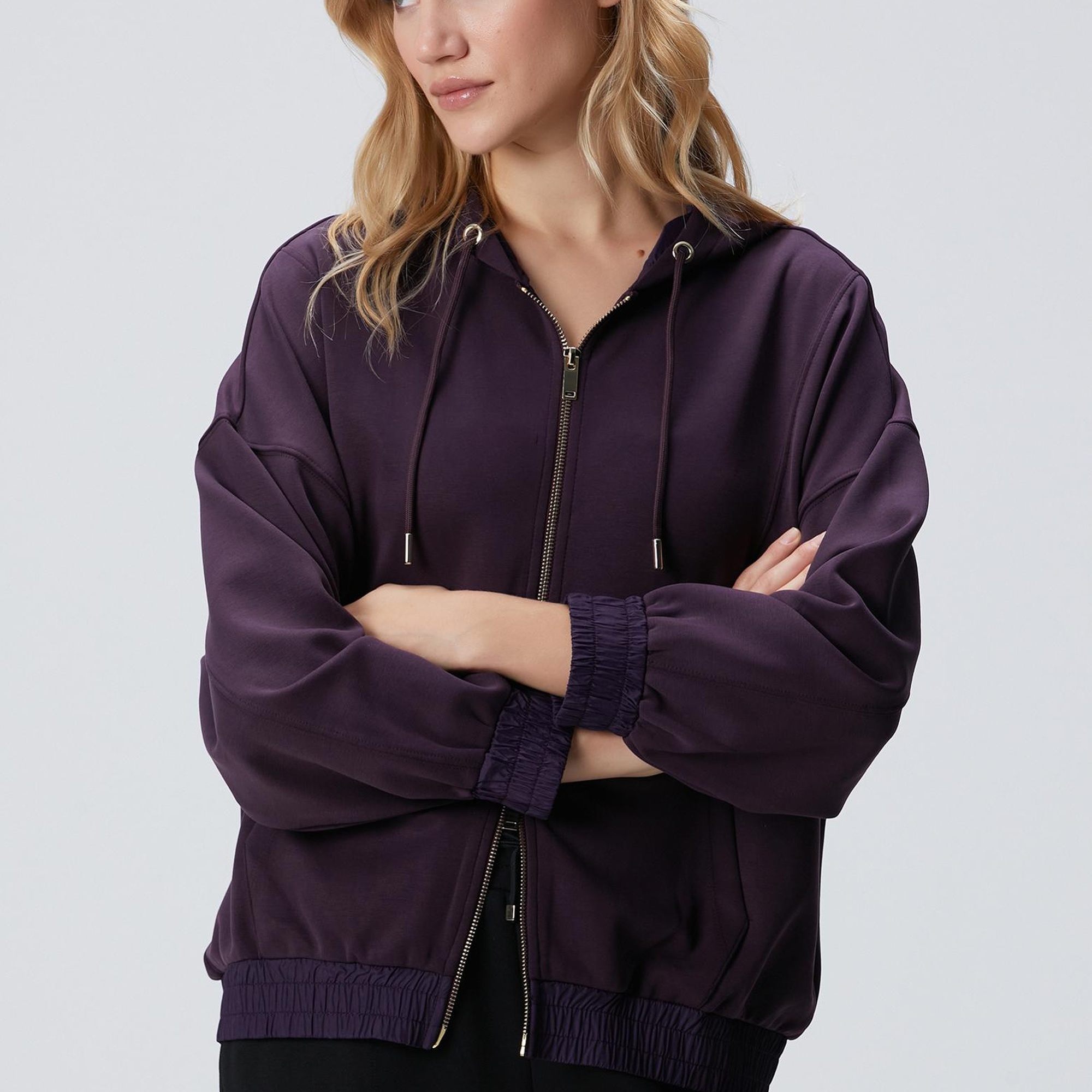 Network Kadın Mor Modal Karışımlı Sweatshirt