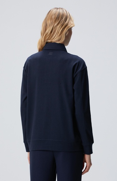  Network Kadın Lacivert Metal Düğmeli Sweatshirt