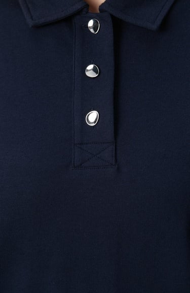  Network Kadın Lacivert Metal Düğmeli Sweatshirt