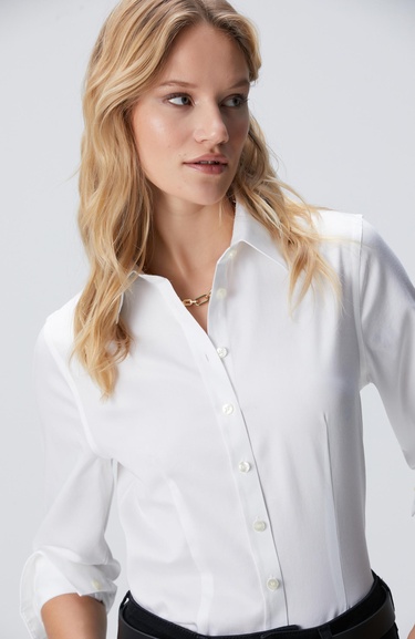  Network Kadın Non Iron Beyaz Gömlek