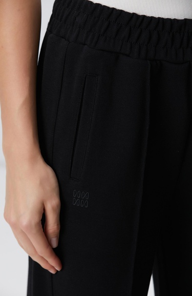  Network Kadın Siyah Bol Paça Basic Eşofman