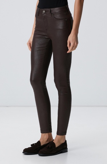  Network Kadın Kahverengi Kaplamalı Casual Pantolon