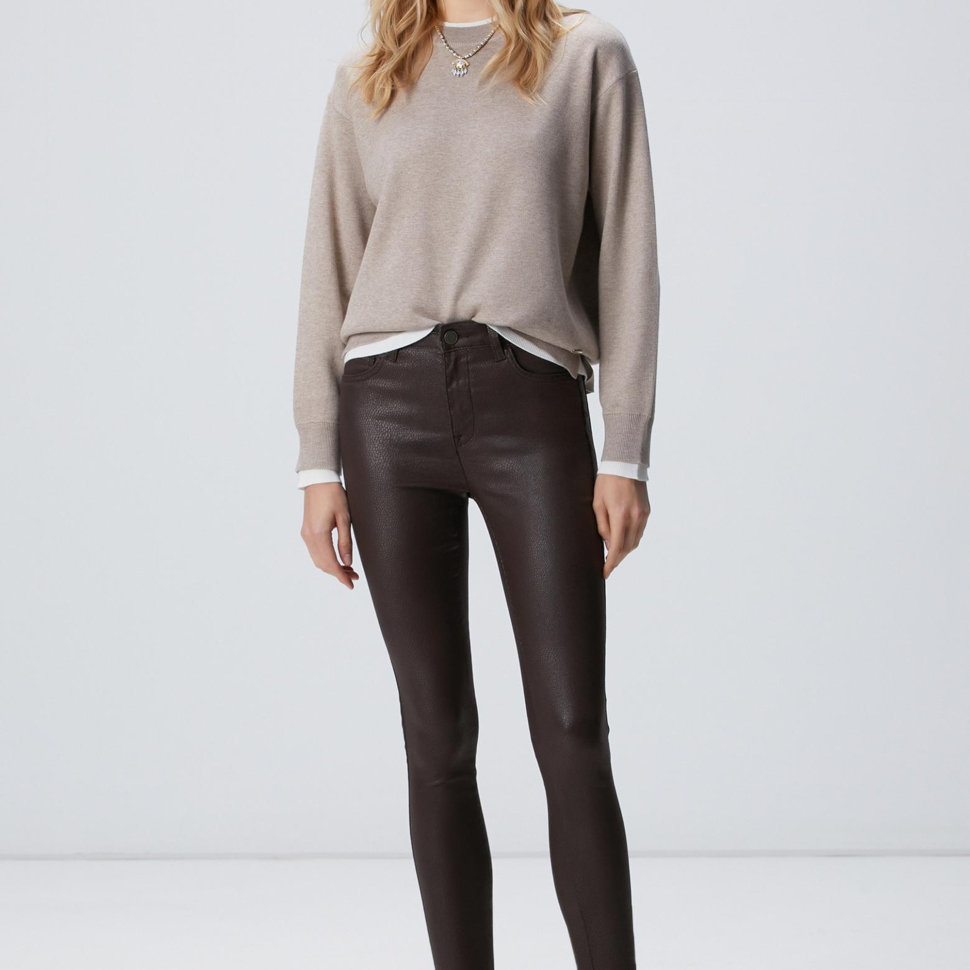 Network Kadın Kahverengi Kaplamalı Casual Pantolon