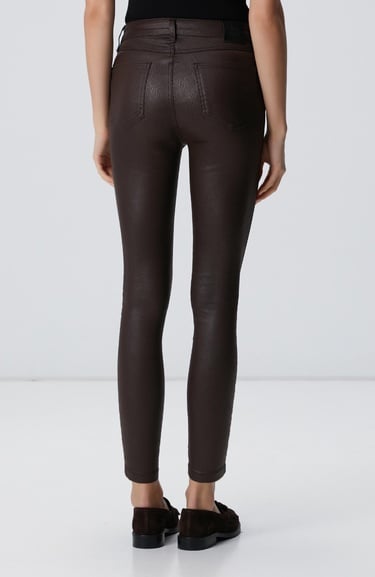  Network Kadın Kahverengi Kaplamalı Casual Pantolon