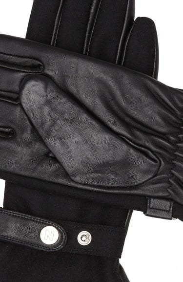  Network Erkek Siyah Deri Eldiven