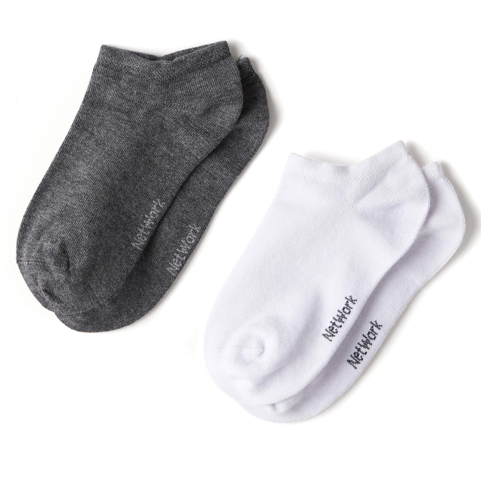 Network Kadın Gri Beyaz 2li Bambu Çorap Seti