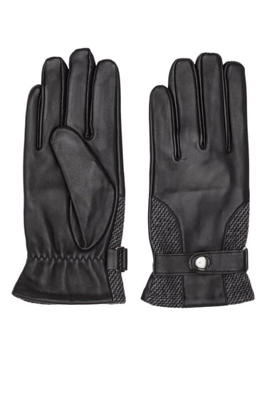  Network Erkek Siyah Deri Eldiven