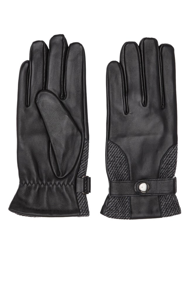  Network Erkek Siyah Deri Eldiven