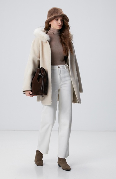  Network Kadın Limited Vizon Melanj Yün Kazak