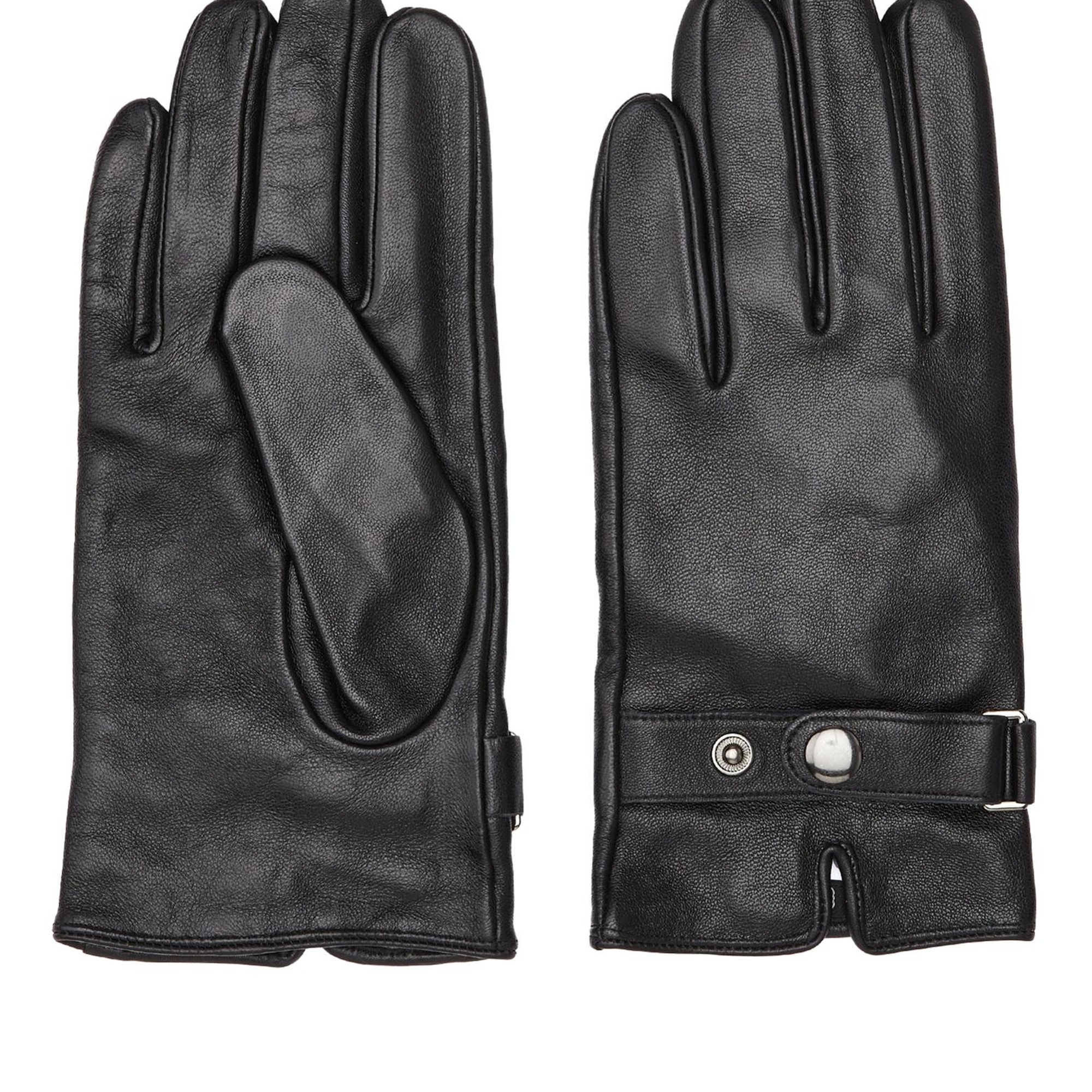 Network Erkek Siyah Deri Eldiven