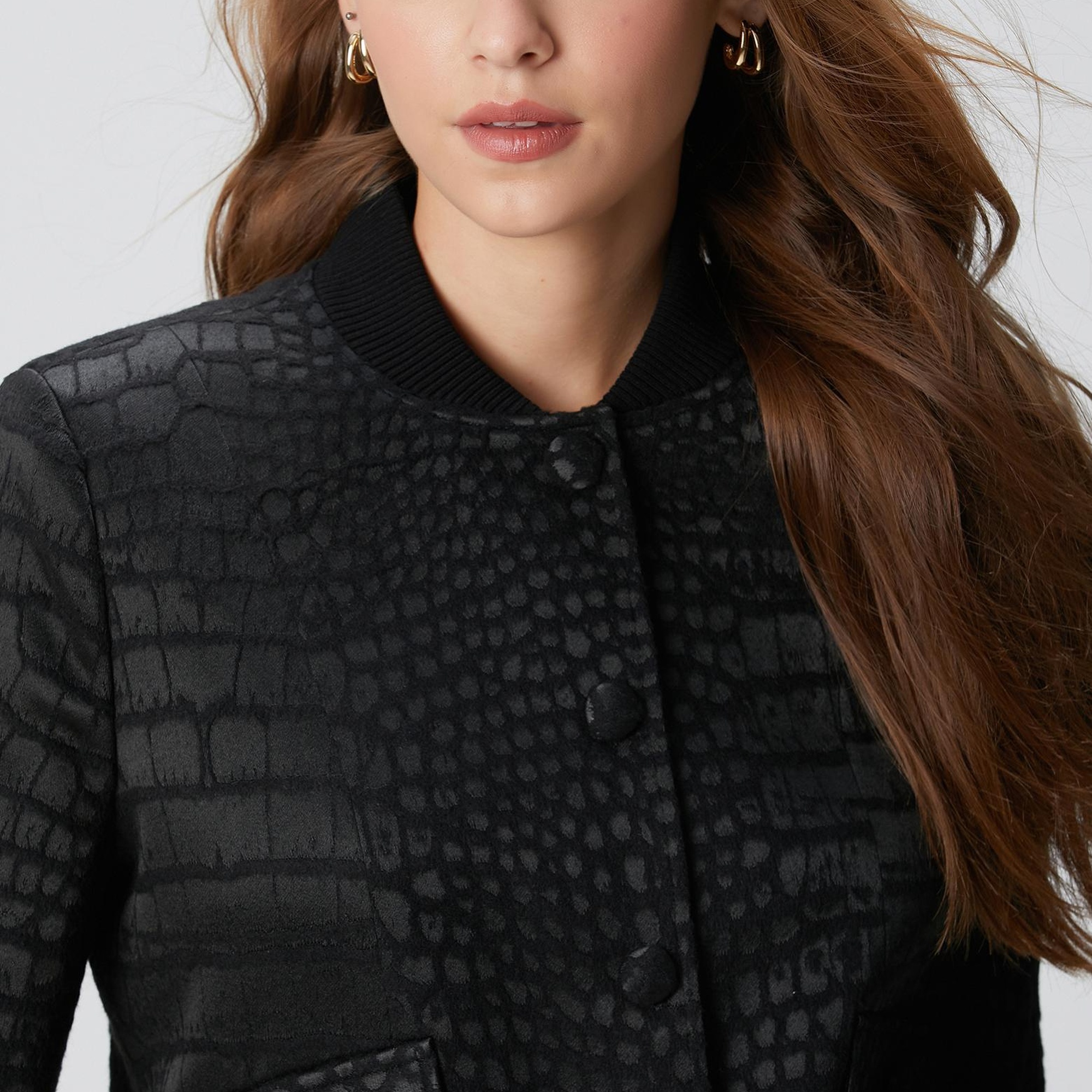 Network Kadın Siyah Yün Karışımlı Mont