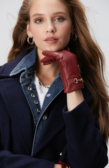  Network Kadın Bordo Deri Eldiven