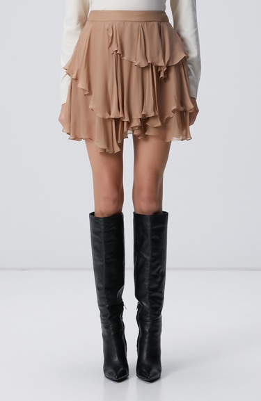  Network Kadın Vizon Şifon Mini Etek