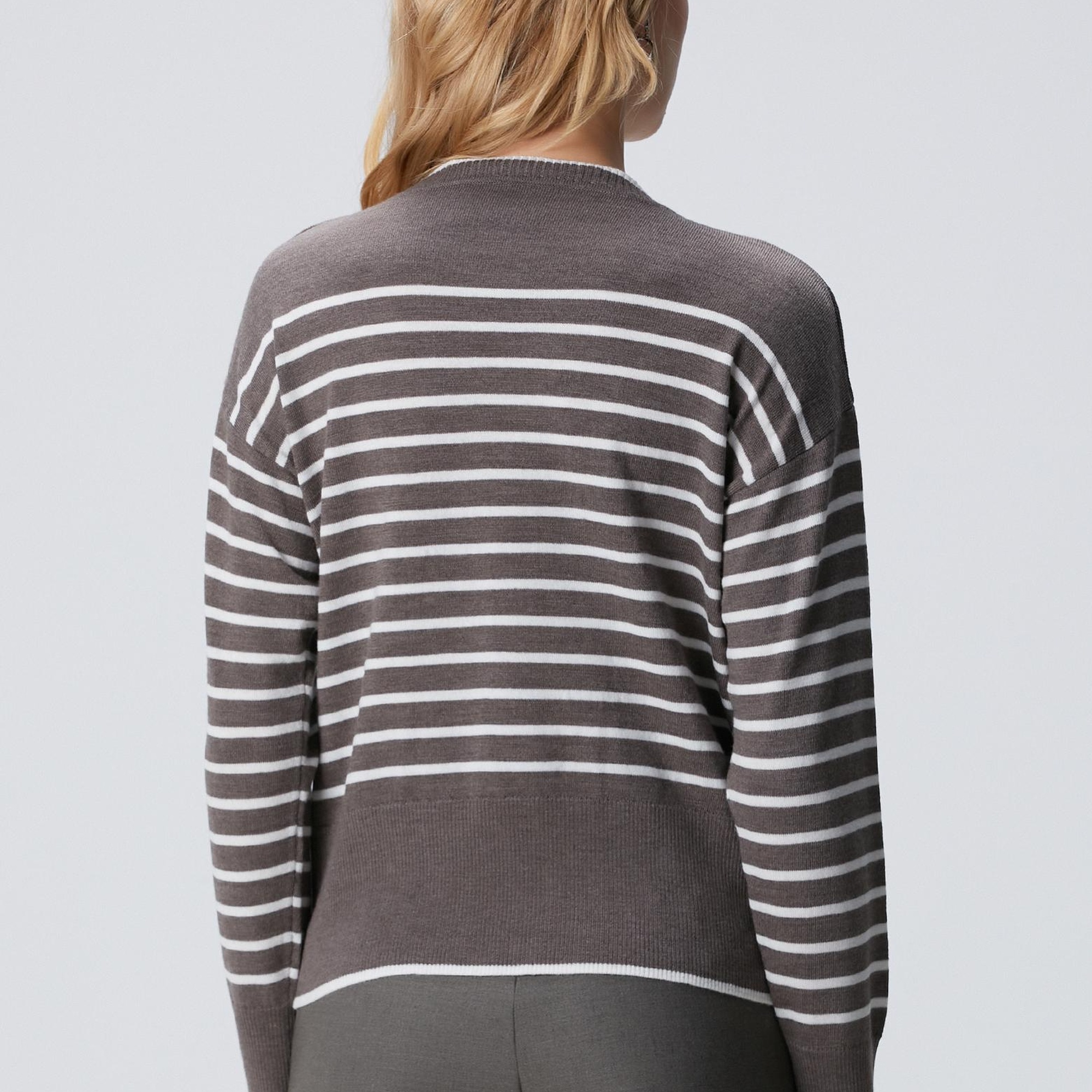 Network Kadın Vizon Kırık Beyaz Çizgili Yün Kazak