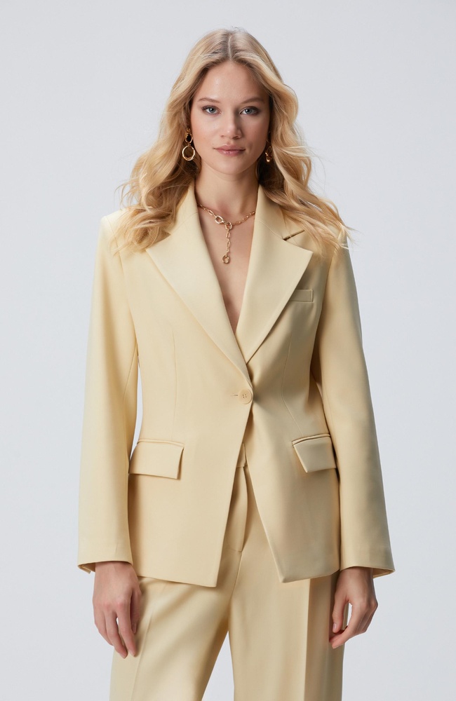  Network Kadın Sarı Yün Karışımlı Ceket