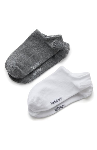  Network Kadın Gri Beyaz 2li Bambu Çorap Seti