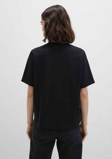  Mavi Siyah Basic Tişört Loose Fit / Bol Rahat Kesim 1613820-900