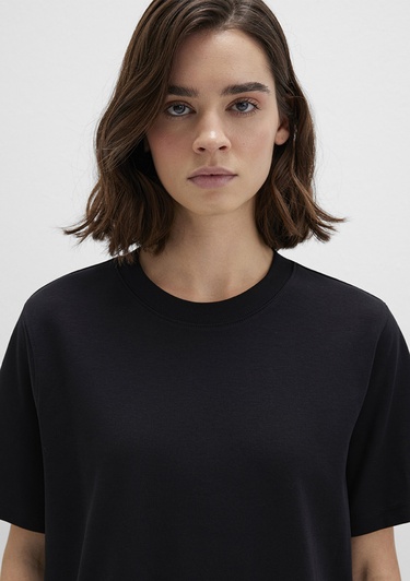  Mavi Siyah Basic Tişört Loose Fit / Bol Rahat Kesim 1613820-900