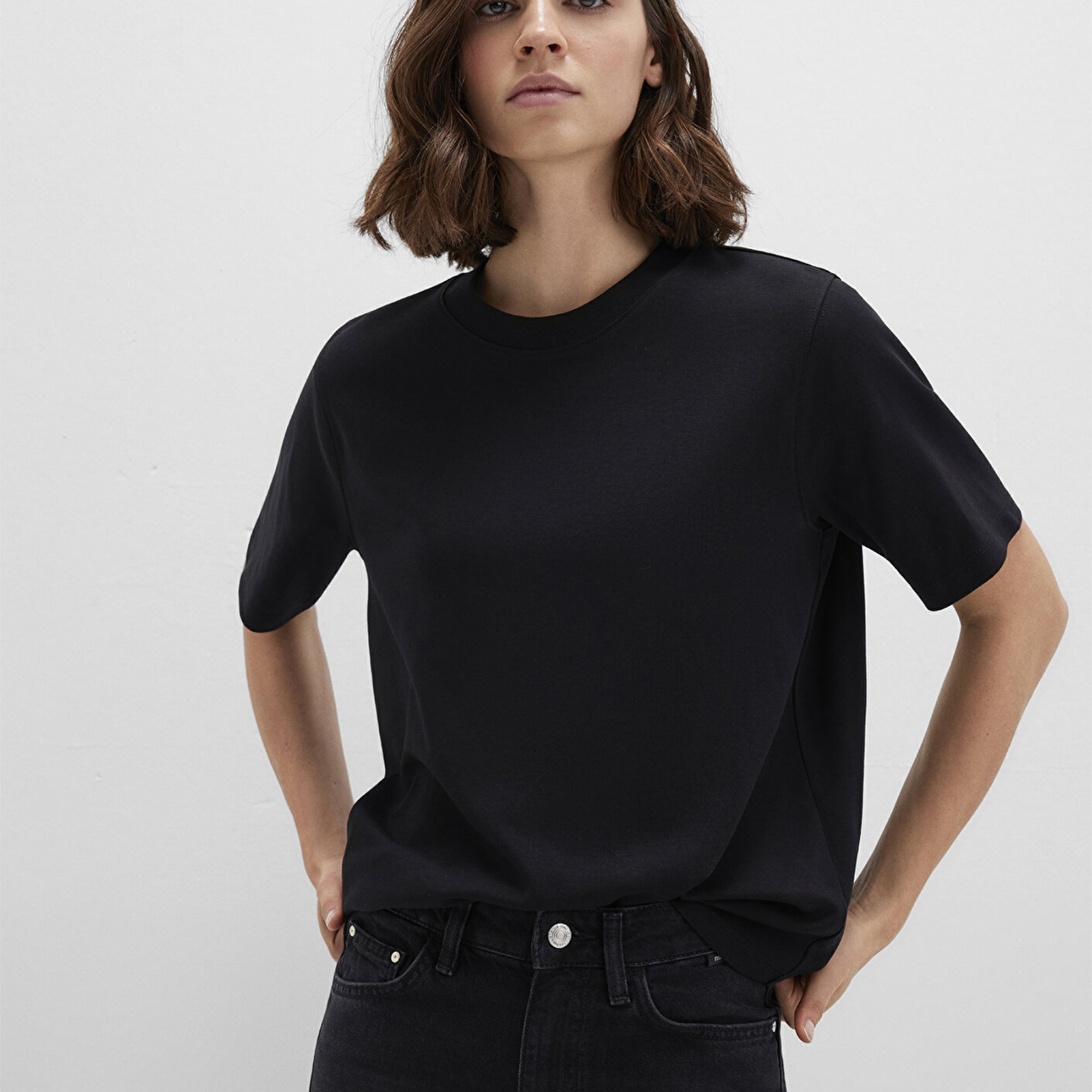 Mavi Siyah Basic Tişört Loose Fit / Bol Rahat Kesim 1613820-900