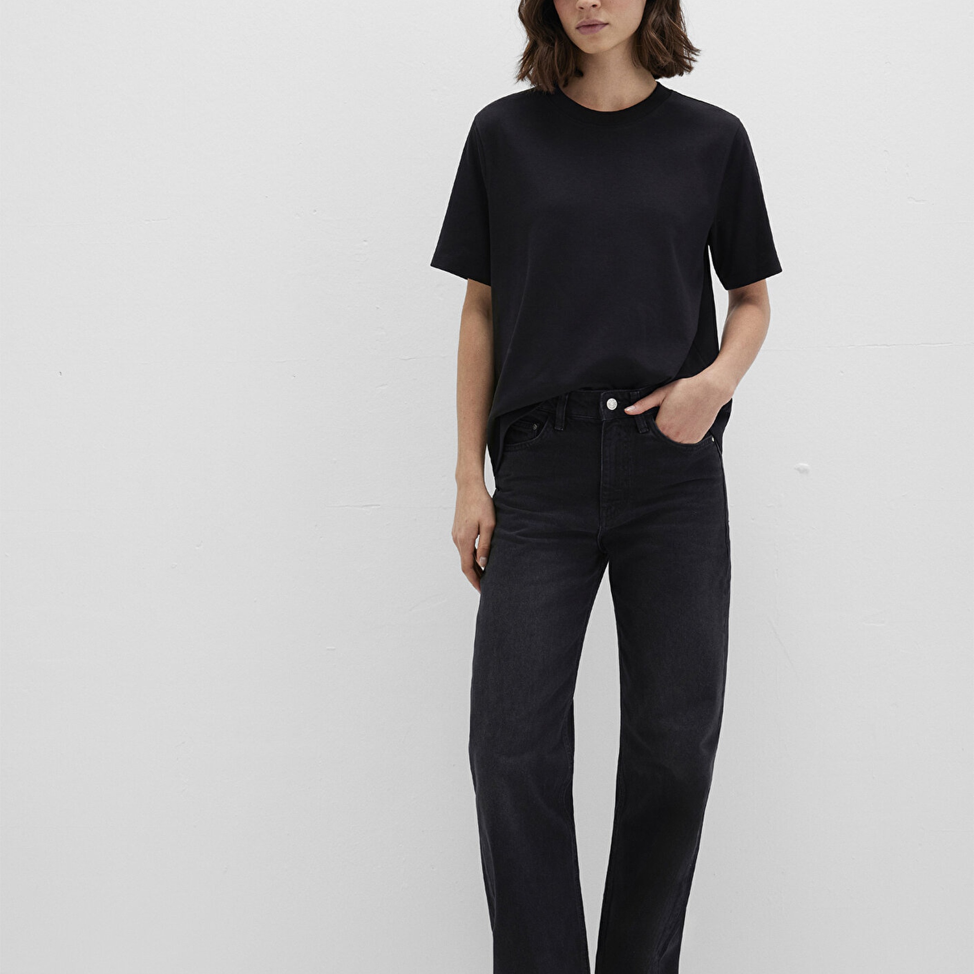 Mavi Siyah Basic Tişört Loose Fit / Bol Rahat Kesim 1613820-900