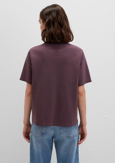  Mavi Bordo Basic Tişört Loose Fit / Bol Rahat Kesim 1613820-70260