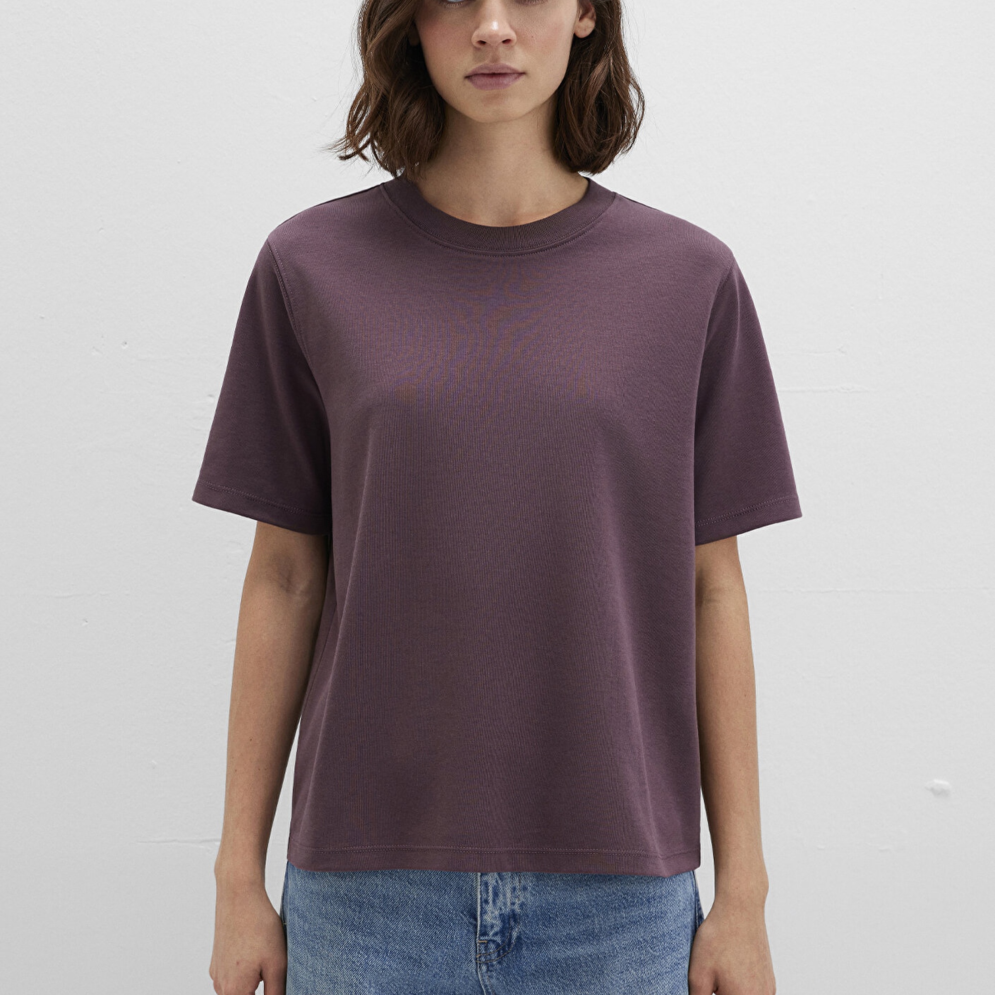 Mavi Bordo Basic Tişört Loose Fit / Bol Rahat Kesim 1613820-70260