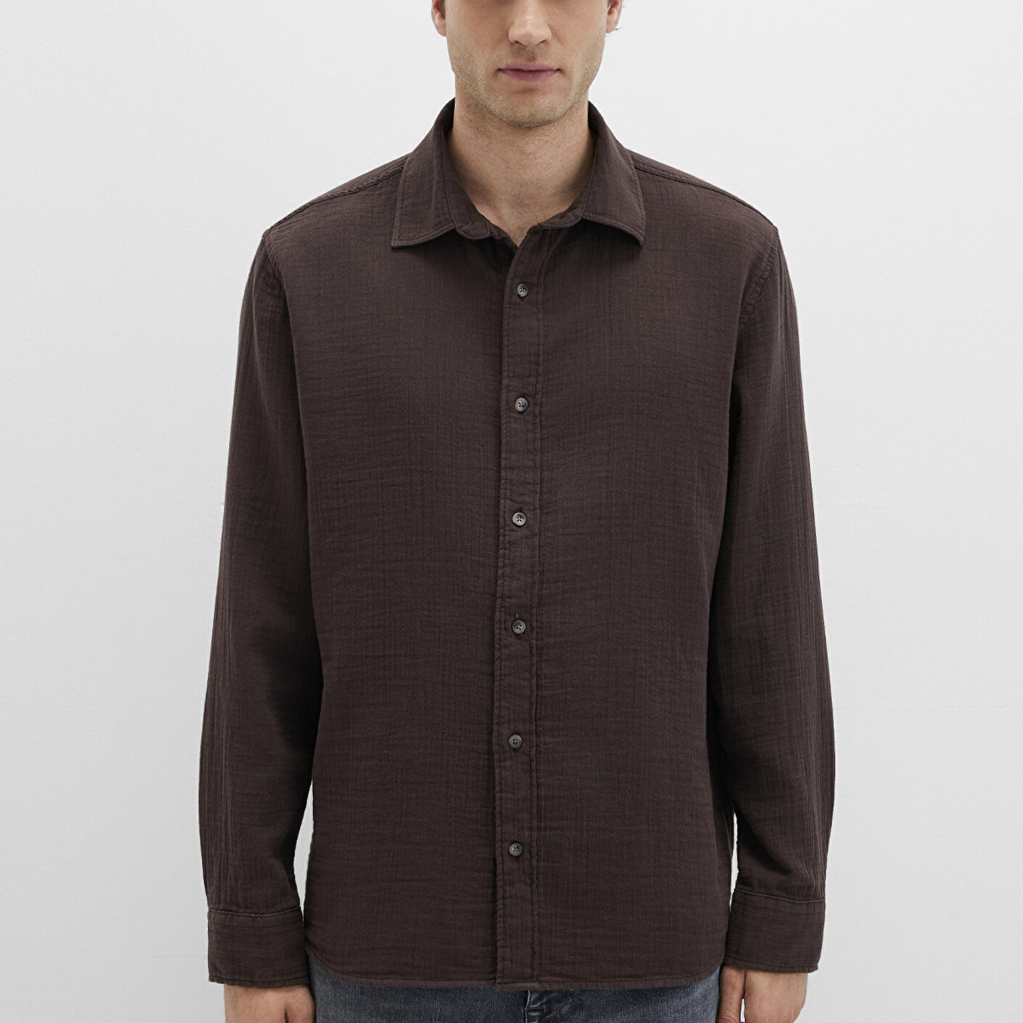 Mavi Kahverengi Gömlek Regular Fit / Normal Kesim 0211518-87537