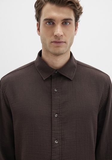  Mavi Kahverengi Gömlek Regular Fit / Normal Kesim 0211518-87537